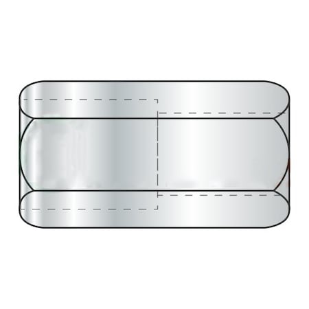 Newport Fasteners Coupling Nut, 1"-8 and 5/8"-11, Steel, Grade A, Zinc Plated, 2-1/2 in Lg, 25 PK NB303506P-25